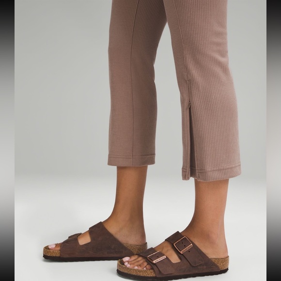 Lululemon Ribbed Softstreme Zip Leg High Rise Cropped Pant 25” size 12 - Picture 4 of 11